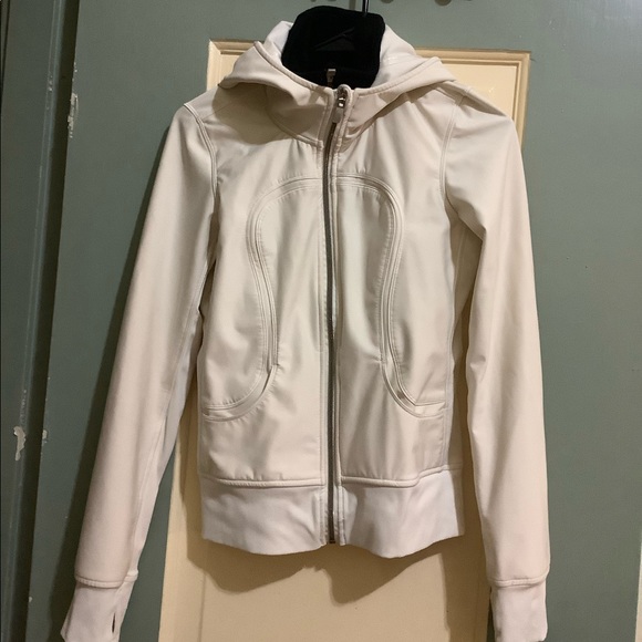 āSOLDāLululemon Uba fleece jacket ivory size 2 - Picture 3 of 7